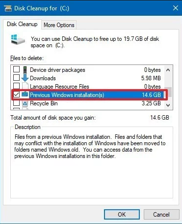 diskcleanup delete window.sold windows10 Xóa Thư Mục Windows.old Trong Windows 10